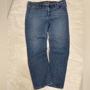 Ralph Lauren Modern Curvy Stretch Straight Leg Mid Wash Blue Jeans